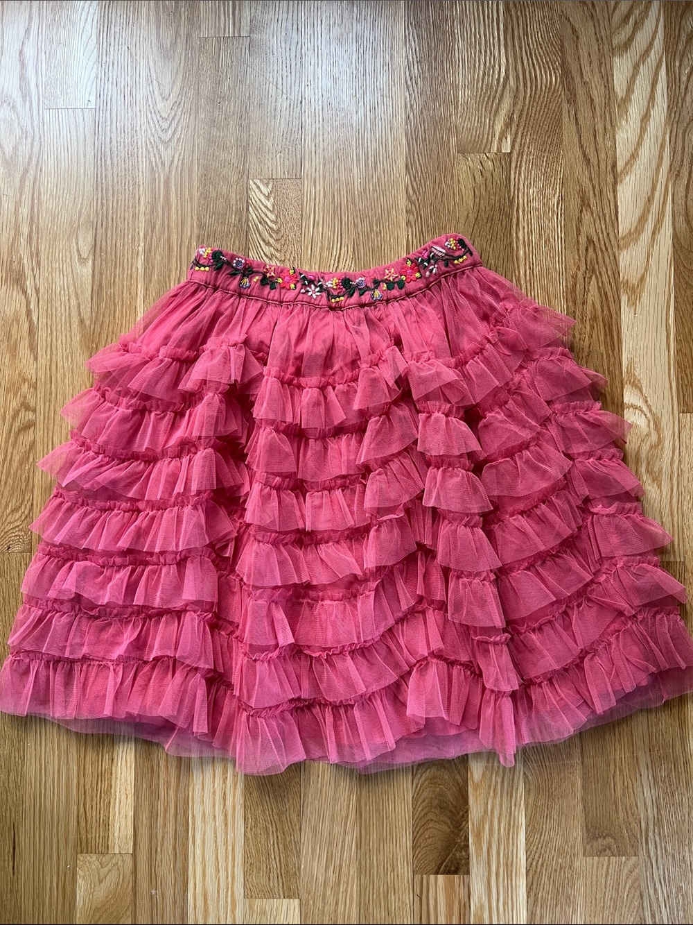 Mini Boden Hot Pink Layered Ruffled Tulle Skirt 11-12Y